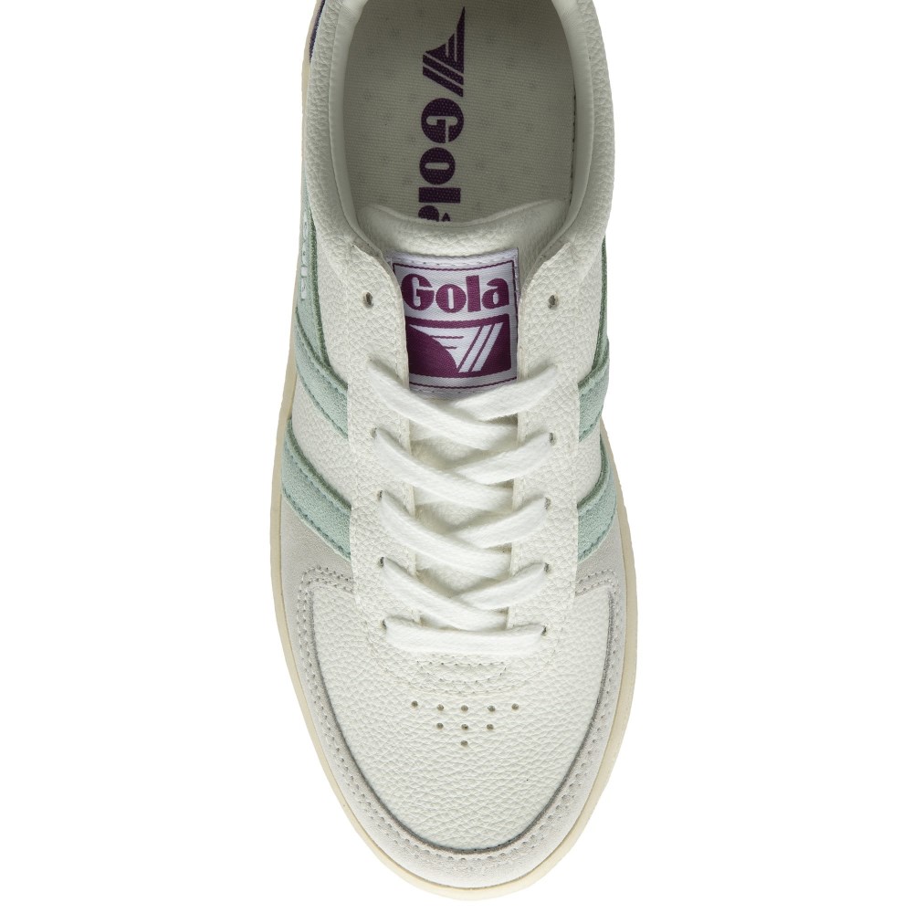 Gola Classics Women's Grandslam Trident Sneakers - White/Surf/Foxglove
