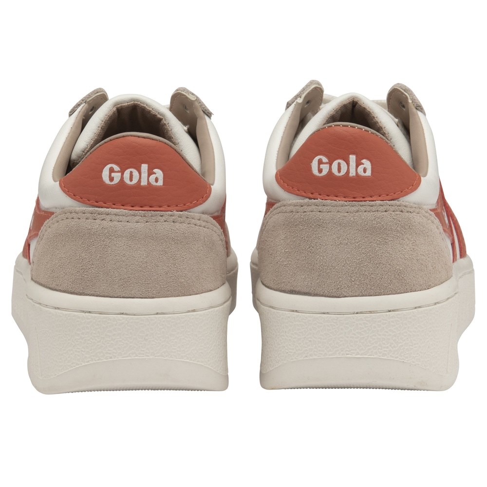 Gola Classics Women's Grandslam Pure Sneakers - White/Blossom/Hot Coral