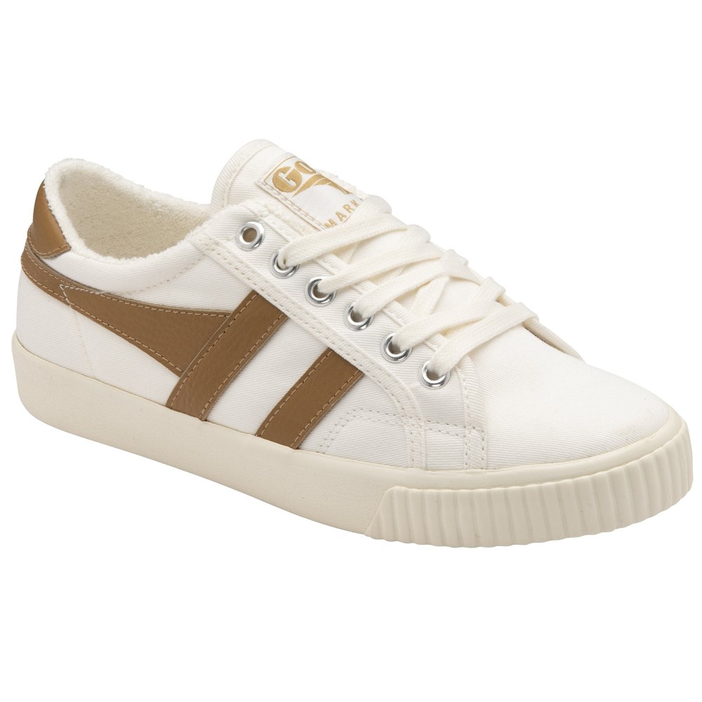 Vegan Gola Classics Women's Tennis Mark Cox Sneakers - Off White/Brown Sugar