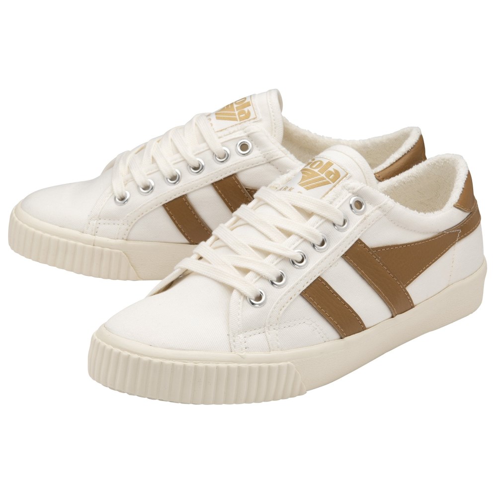 Vegan Gola Classics Women's Tennis Mark Cox Sneakers - Off White/Brown Sugar