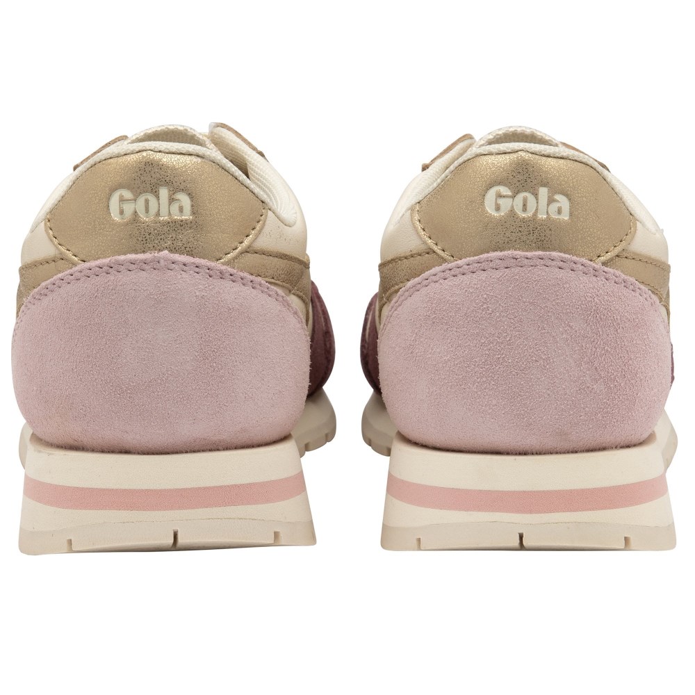 Gola Classics Women's Daytona Quadrant Sneakers - Off White/Windsor Wine/Gold/Chalk Pink