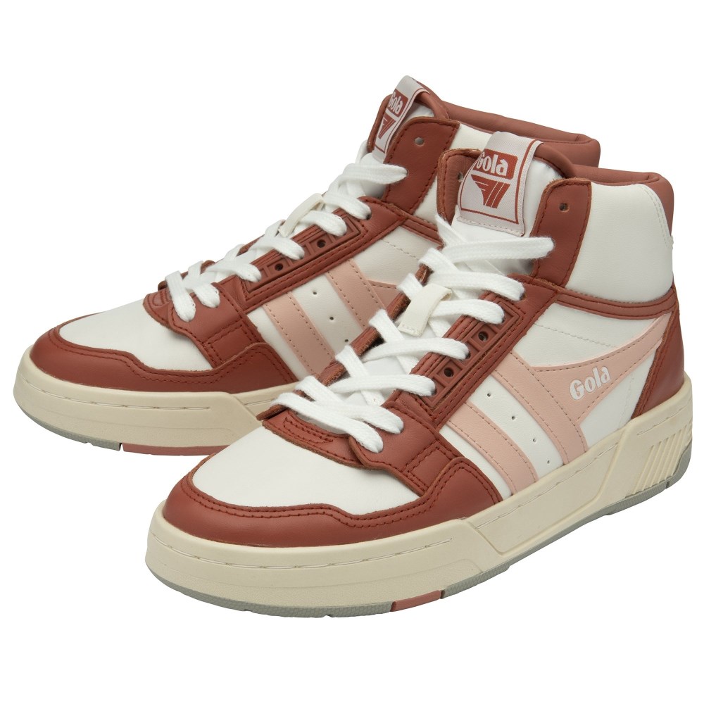 Gola Classics Women's Challenge High Sneakers - White/Orange Spice/Pearl Pink