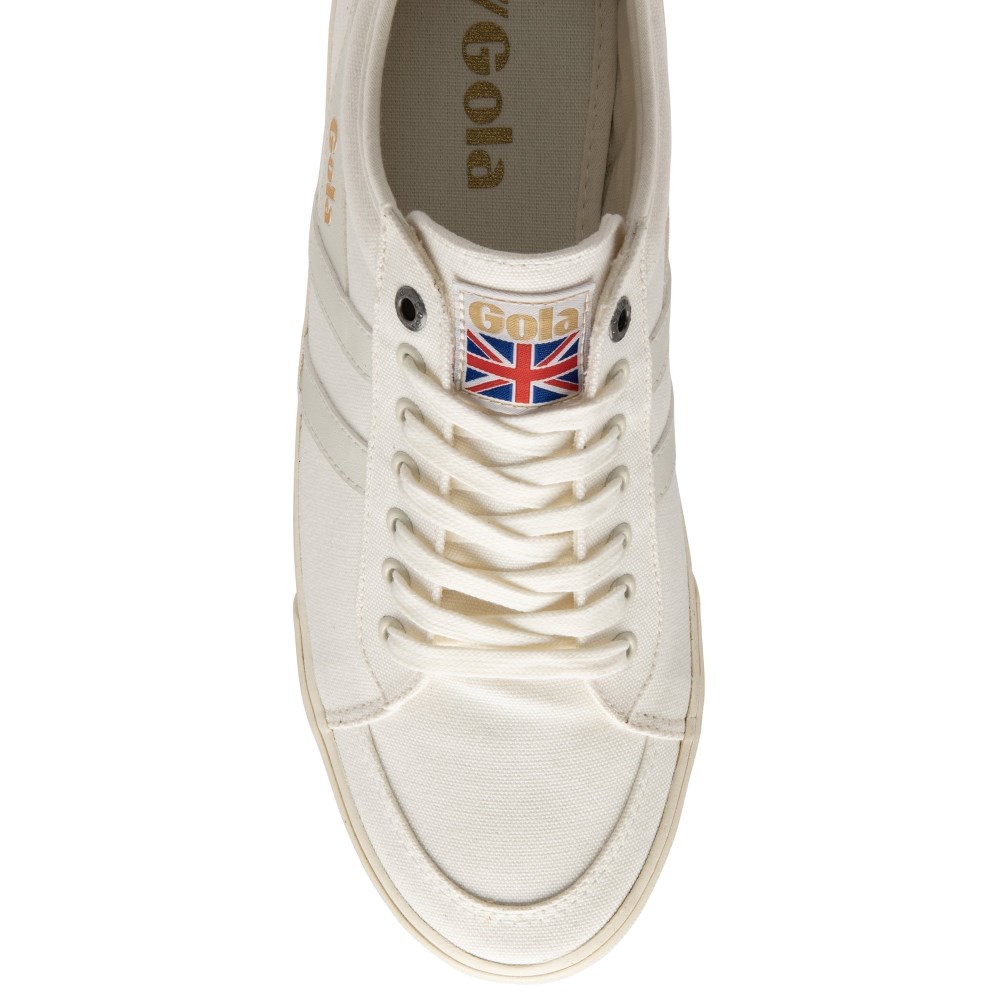 Vegan Gola Classics Men's Comet Plimsoll Sneakers - Off White/Off White/Off White