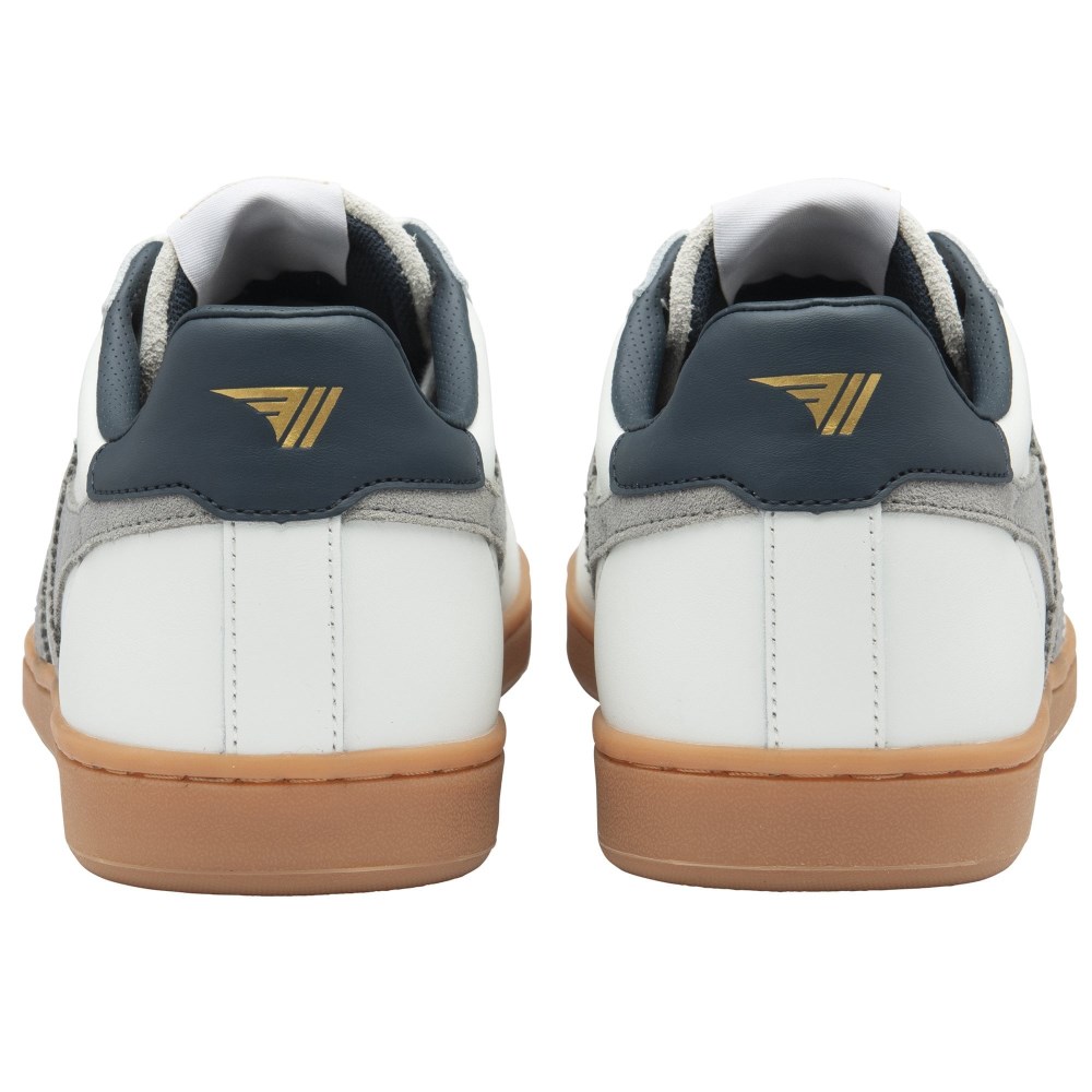 Gola Classics Men's Equipe II Leather Sneakers - White/Cement/Navy
