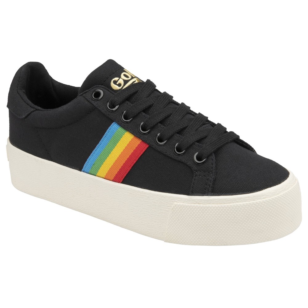 Vegan Gola Classics Women's Orchid Platform Rainbow - Black/Multi