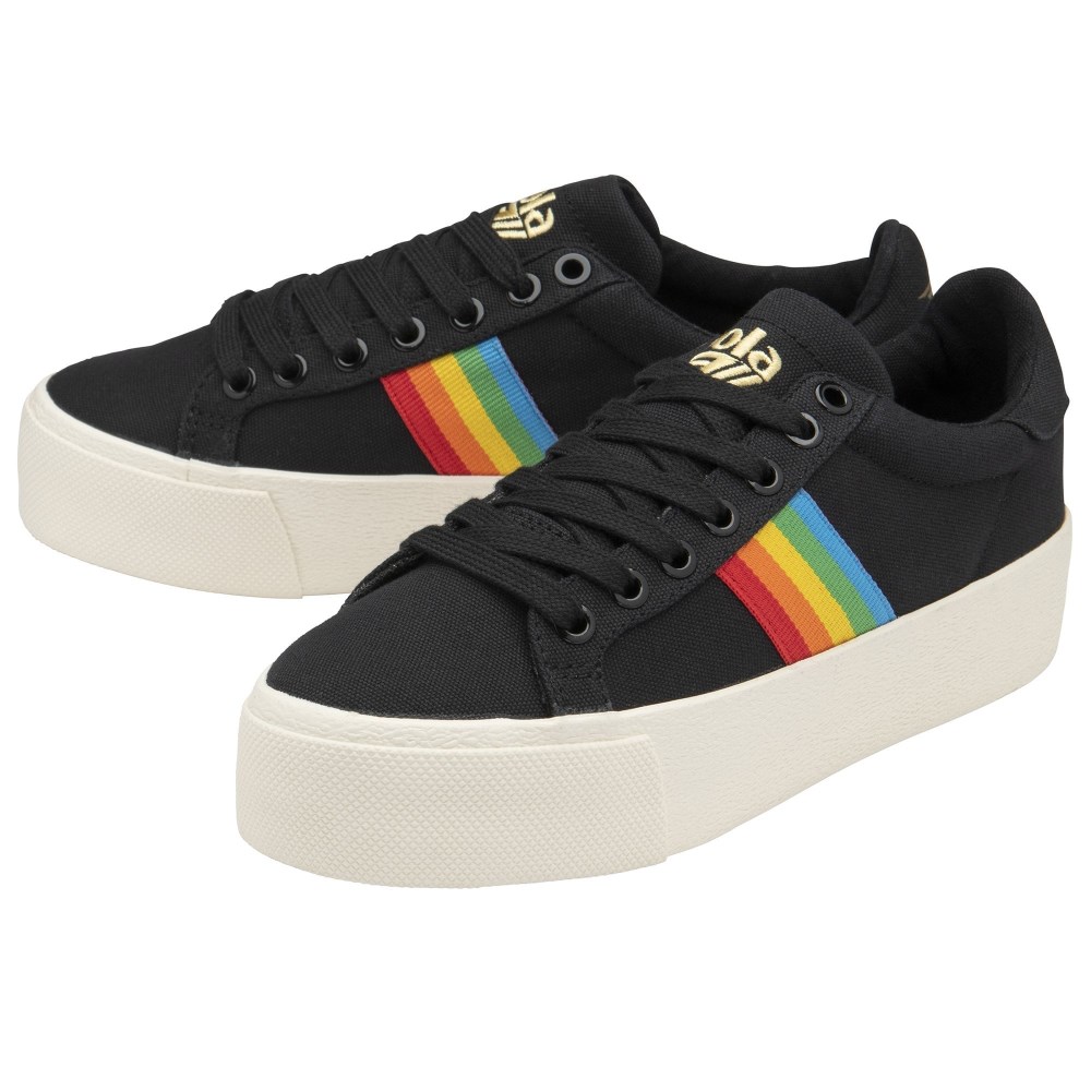 Vegan Gola Classics Women's Orchid Platform Rainbow - Black/Multi