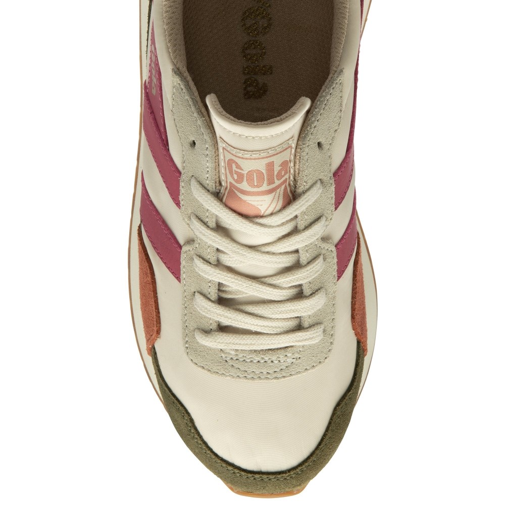 Gola Classics Women's Indiana Sneakers - Wheat/Khaki/Raspberry