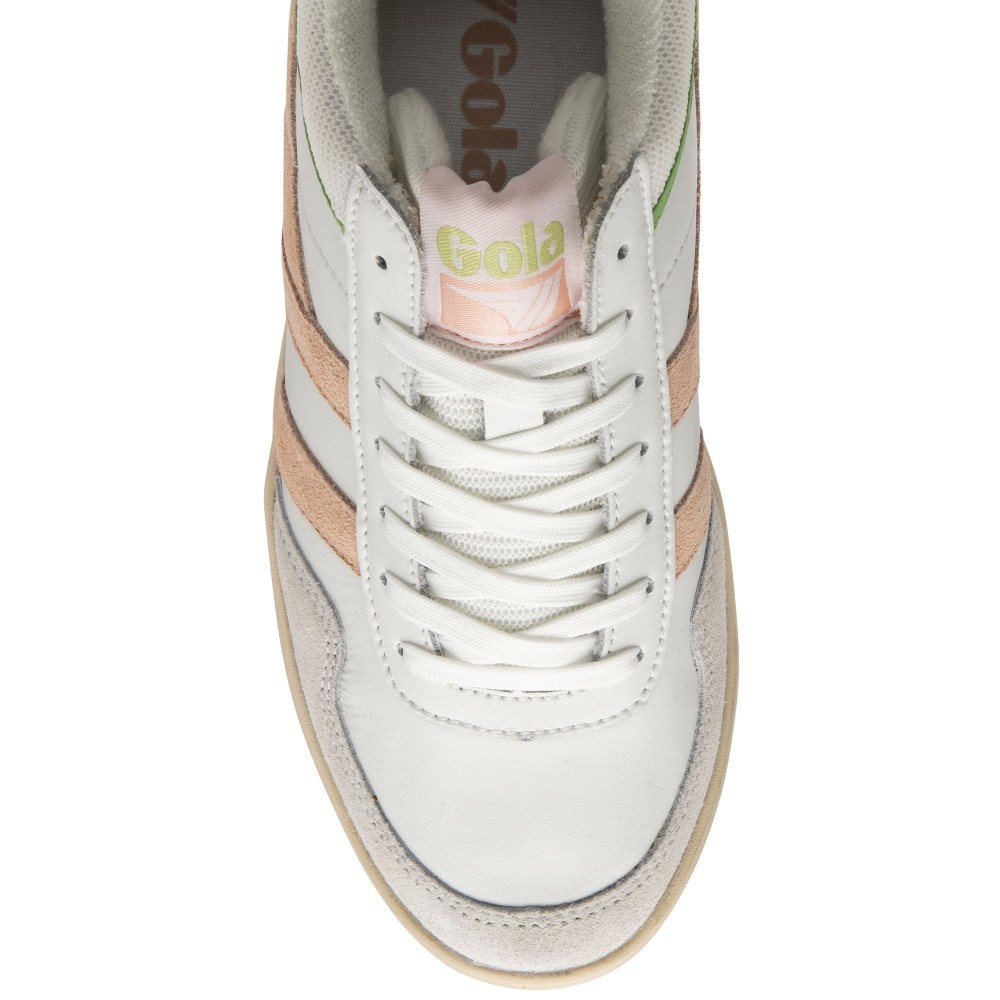 Gola Classics Women's Swerve Sneakers - White/Pearl Pink/Patina Green