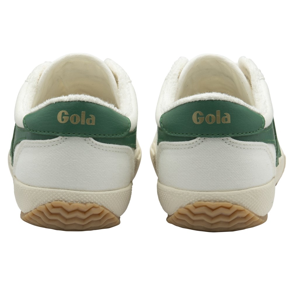 Vegan Gola Classics Women's Stratus Plimsoll Sneakers - Off White/Emerald