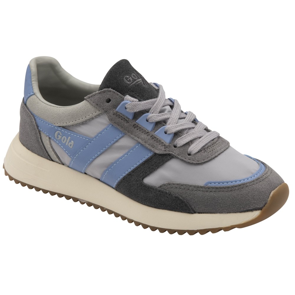 Gola Classics Women's Chicago Sneakers - Light Grey/Vista Blue/Vista Blue