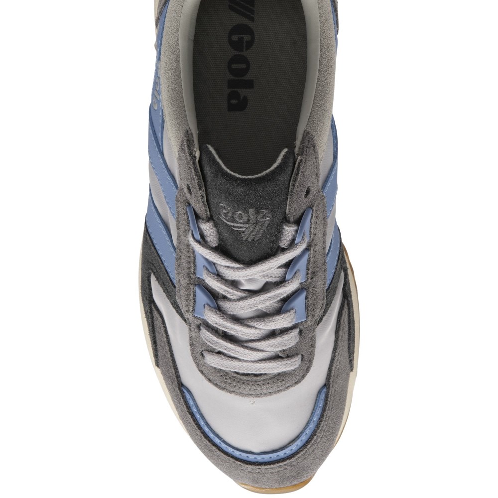 Gola Classics Women's Chicago Sneakers - Light Grey/Vista Blue/Vista Blue