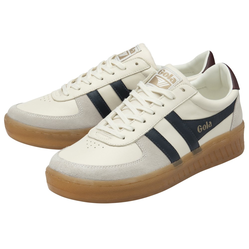 Gola Classics Men's Grandslam Elite Sneakers - Off White/Navy/Burgundy/Gum