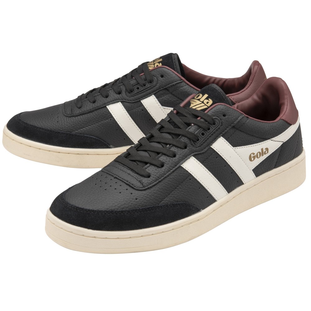Gola Classics Men's Contact Leather Sneakers - Black/Off White/Burgundy