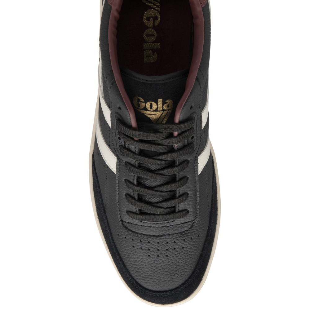 Gola Classics Men's Contact Leather Sneakers - Black/Off White/Burgundy