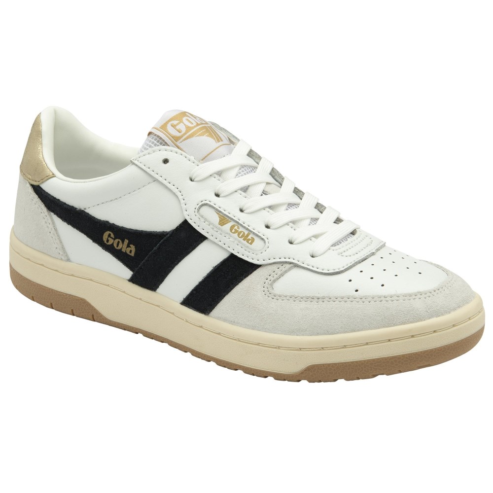 Gola Classics Women's Hawk Sneakers - White/Black/Gold
