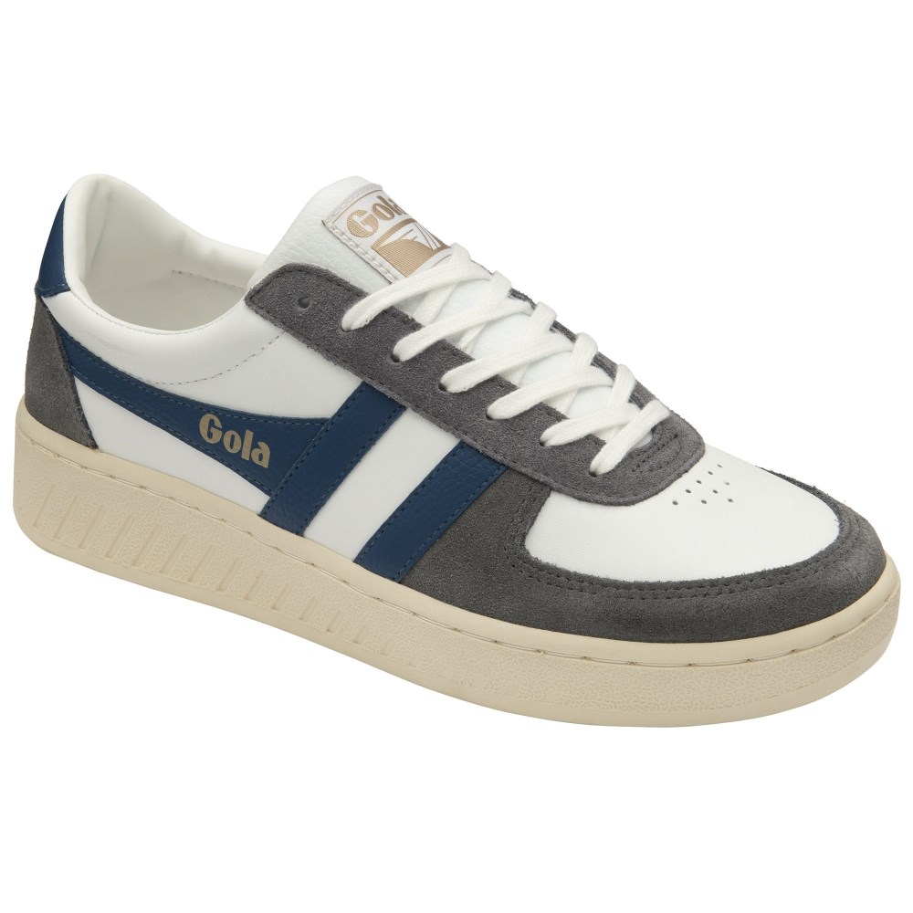 Gola Classics Men's Grandslam Quadrant Sneakers - White/Ash/Marine Blue/Shadow