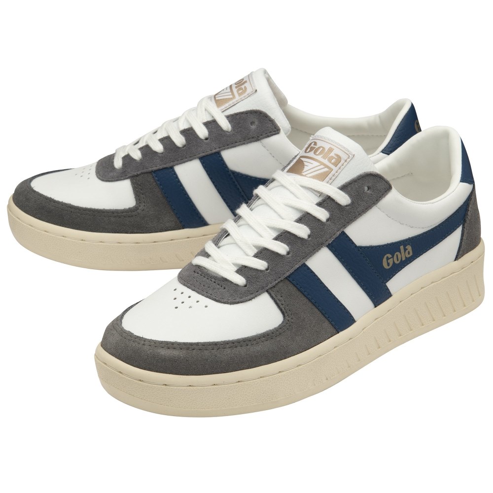 Gola Classics Men's Grandslam Quadrant Sneakers - White/Ash/Marine Blue/Shadow