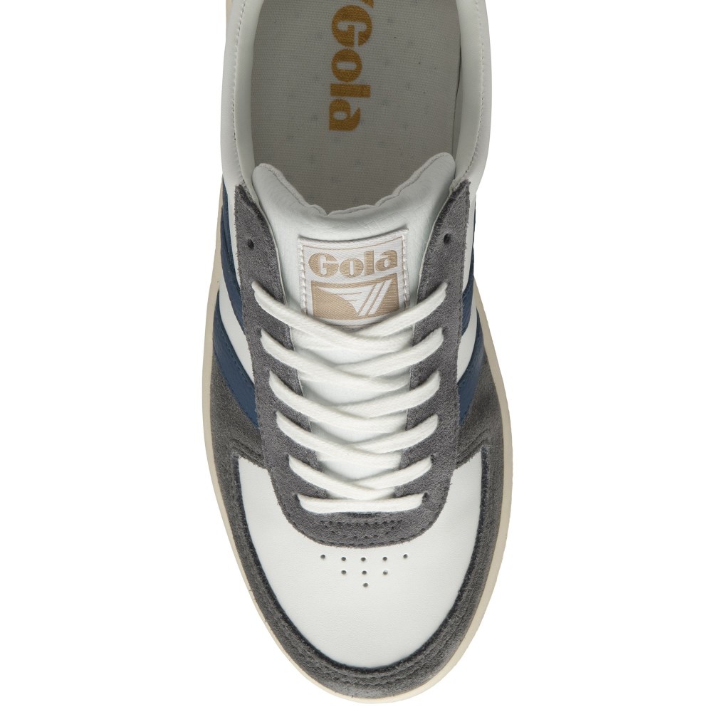 Gola Classics Men's Grandslam Quadrant Sneakers - White/Ash/Marine Blue/Shadow