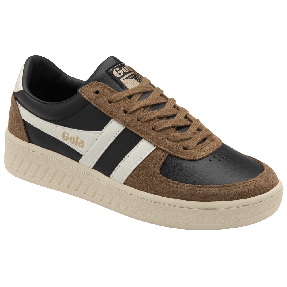 Gola Classics Men's Grandslam Quadrant Sneakers - Black/Tobacco/Off White
