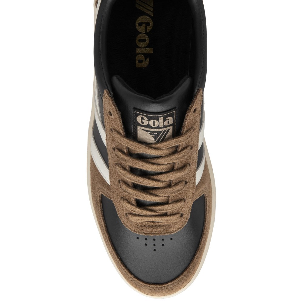 Gola Classics Men's Grandslam Quadrant Sneakers - Black/Tobacco/Off White