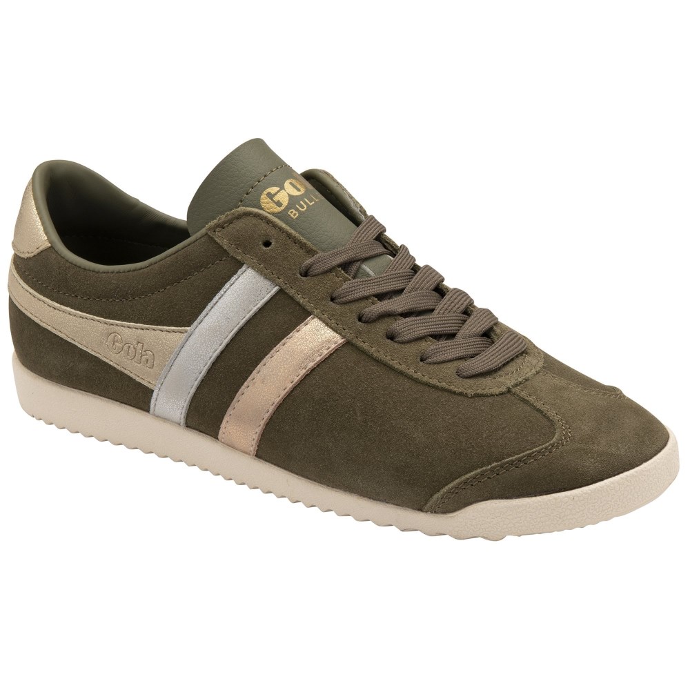 Gola Classics Women's Bullet Mirror Trident Sneakers - Khaki/Silver/Gold