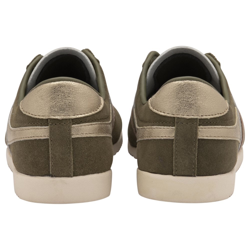 Gola Classics Women's Bullet Mirror Trident Sneakers - Khaki/Silver/Gold