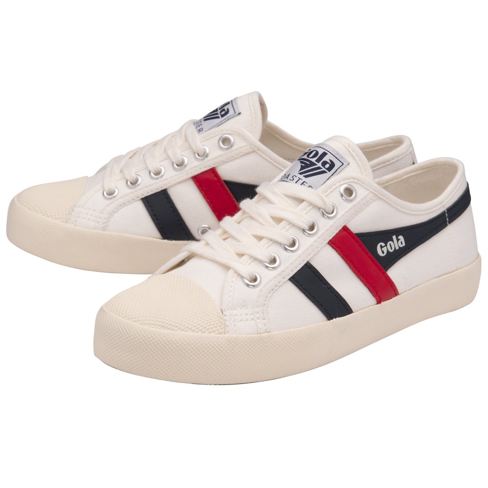 Vegan Gola Classics Women's Coaster - Off White/Navy/Red