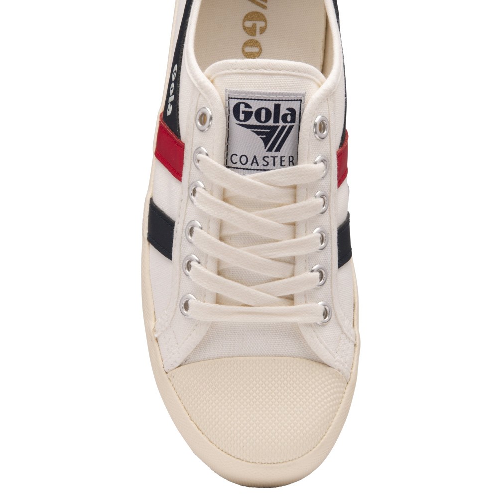 Vegan Gola Classics Women's Coaster - Off White/Navy/Red