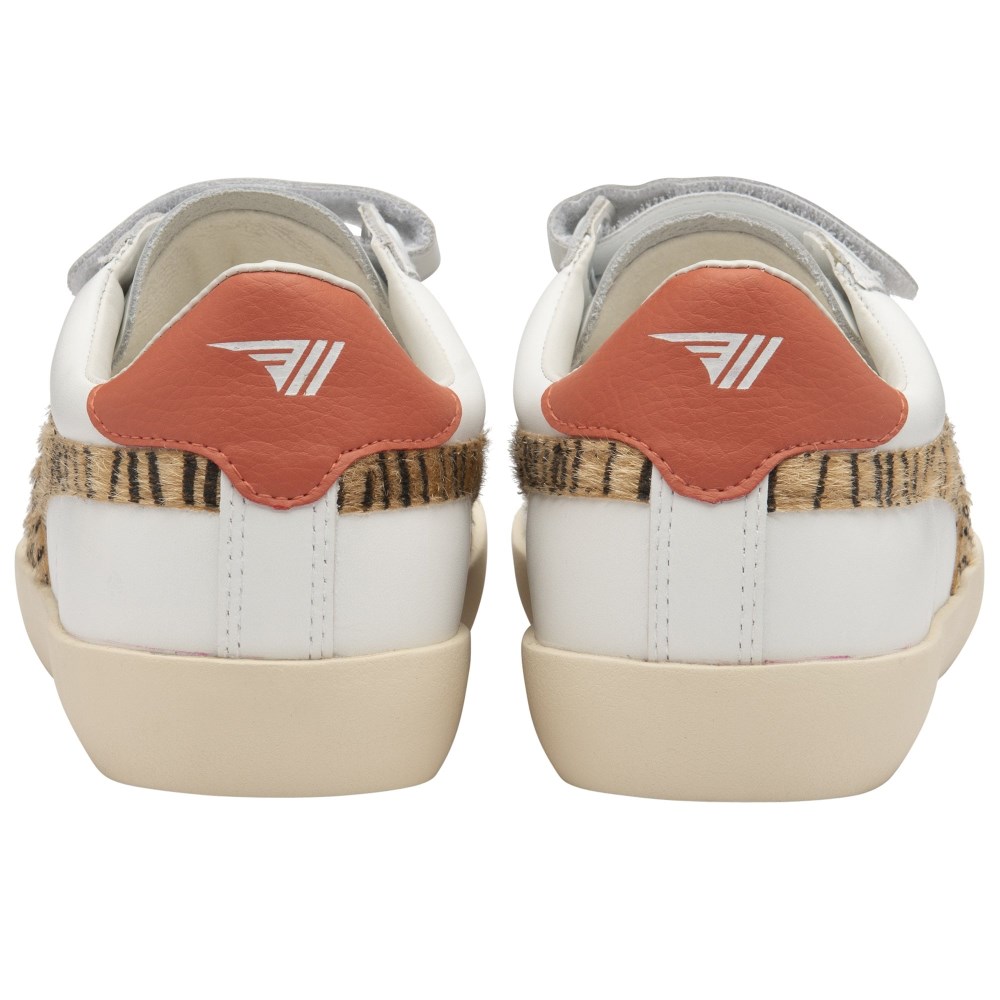 Gola Classics Women's Nova Strap Safari Sneakers - White/Tiger/Hot Coral