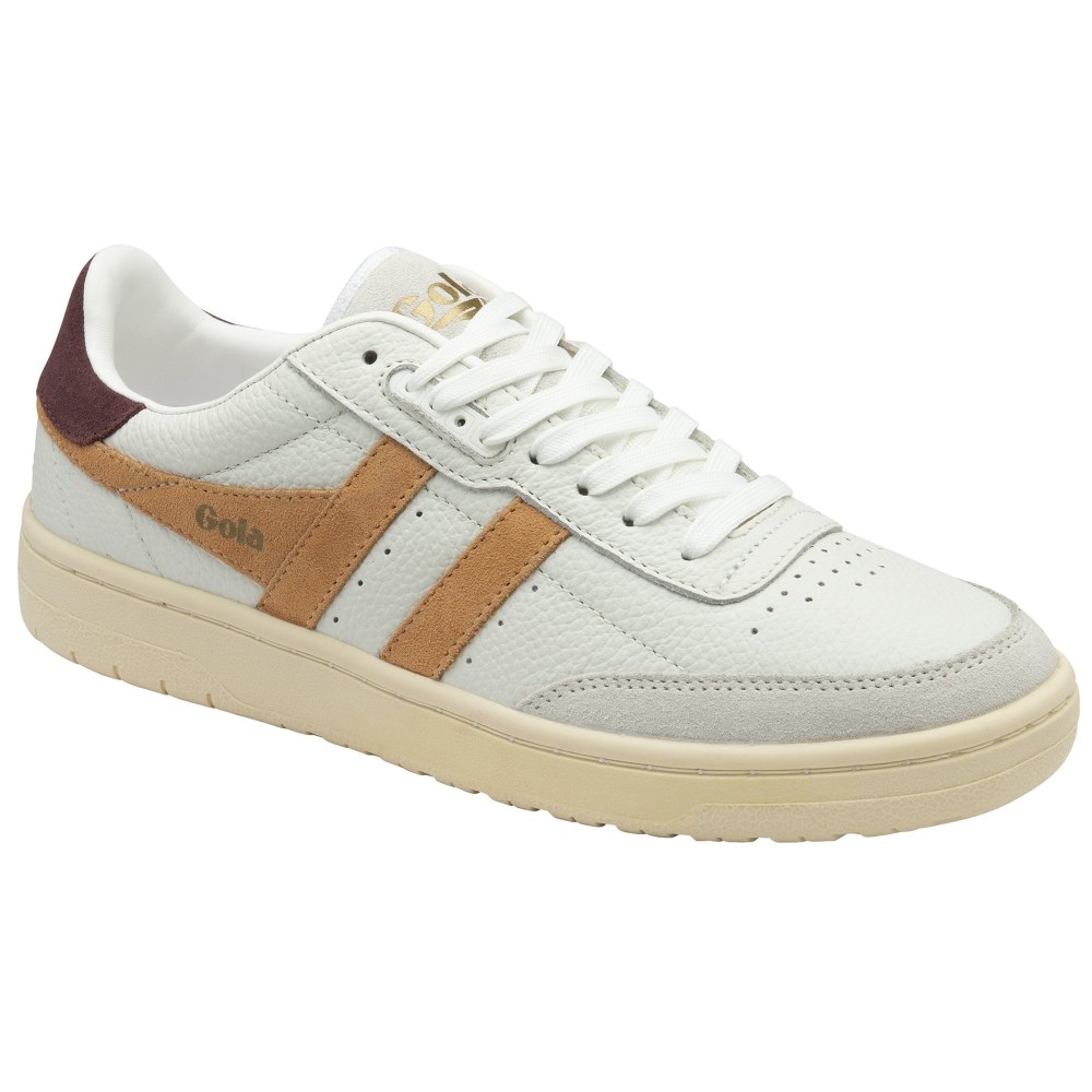Gola Classics Women's Falcon Sneakers - White/Salmon/Windsor Wine