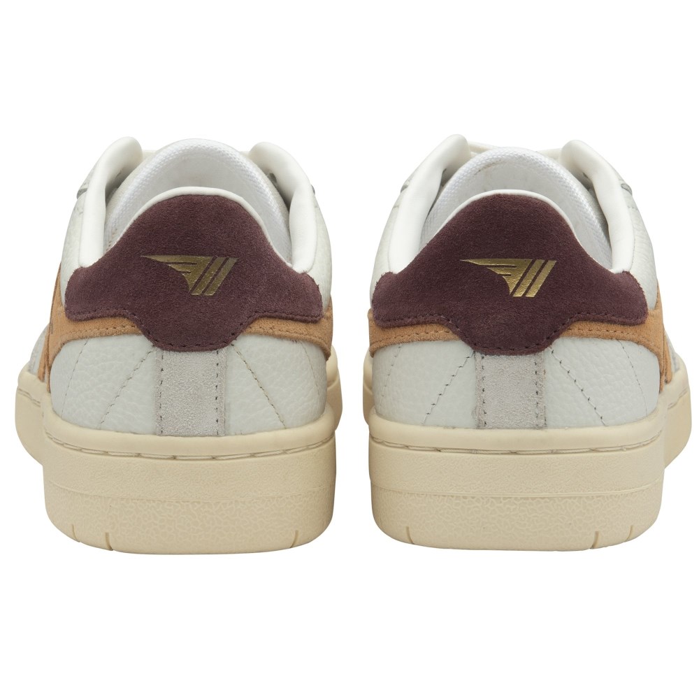 Gola Classics Women's Falcon Sneakers - White/Salmon/Windsor Wine