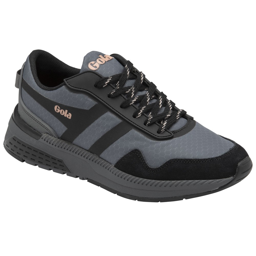 Gola Performance Women's Atomics Sneakers - Charcoal/Black/Pearl Pink