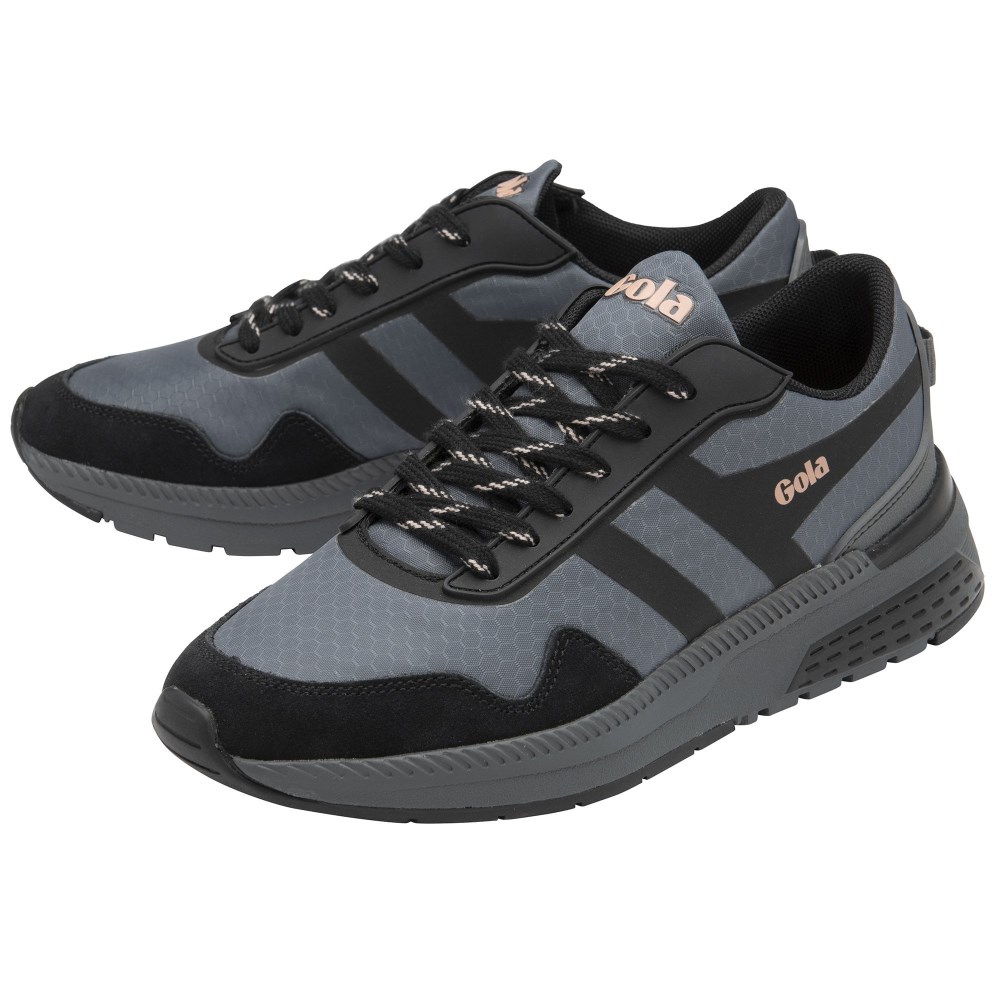 Gola Performance Women's Atomics Sneakers - Charcoal/Black/Pearl Pink