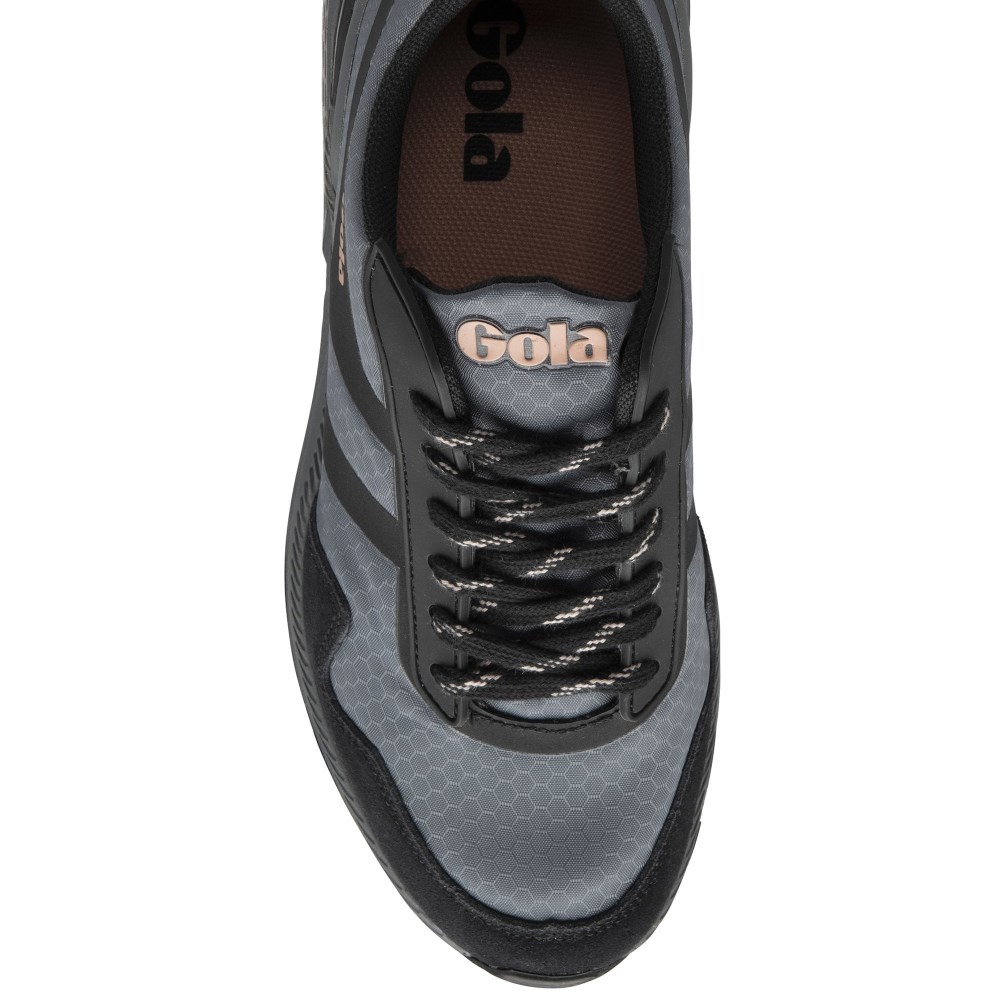 Gola Performance Women's Atomics Sneakers - Charcoal/Black/Pearl Pink