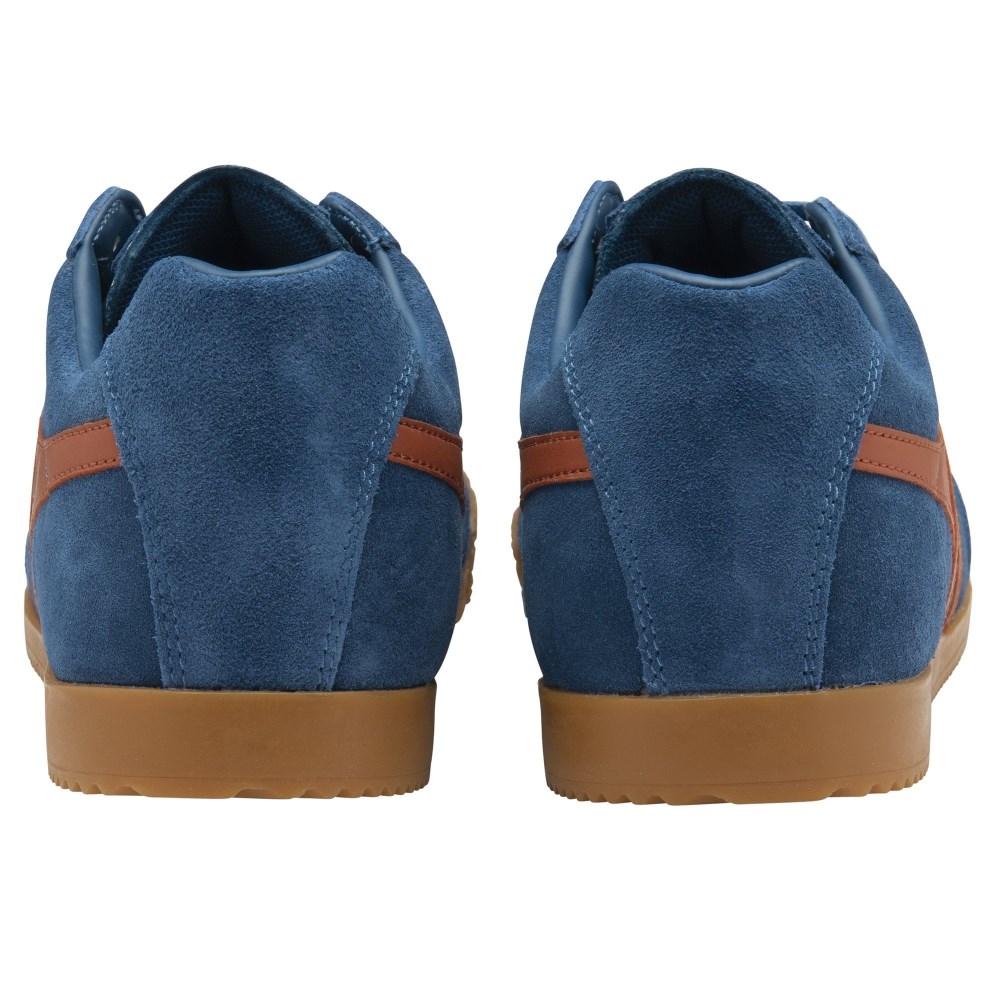 Gola Classics Men's Harrier Suede Sneakers - Marine Blue/Moody Orange