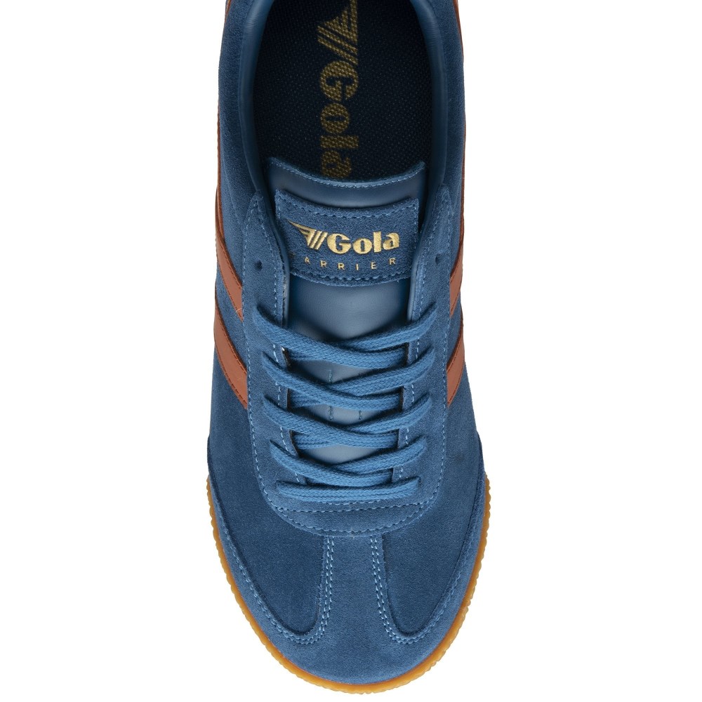 Gola Classics Men's Harrier Suede Sneakers - Marine Blue/Moody Orange