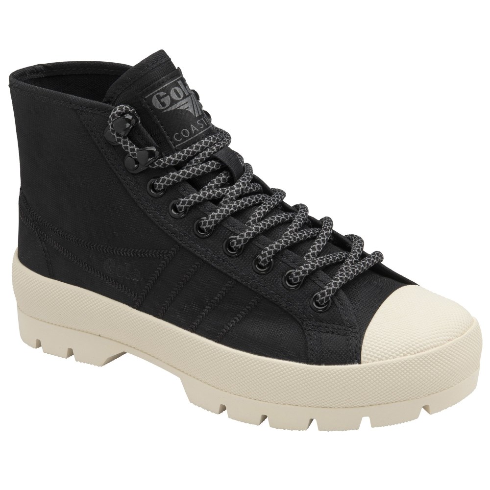 Gola Classics Women's Coaster Peak High Hiker Sneakers - Black/Off White