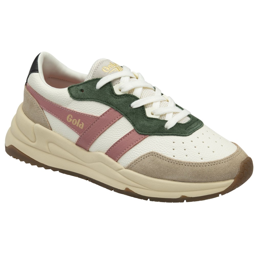 Gola Classics Women's Saturn Quadrant Sneakers - Off White/Bone/Coral Pink