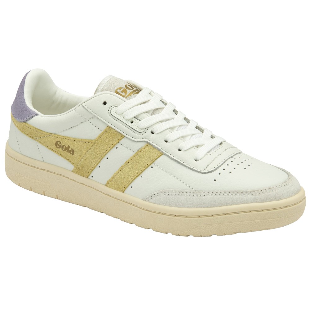 Gola Classics Women's Falcon Sneakers - White/Lemon/Lavender