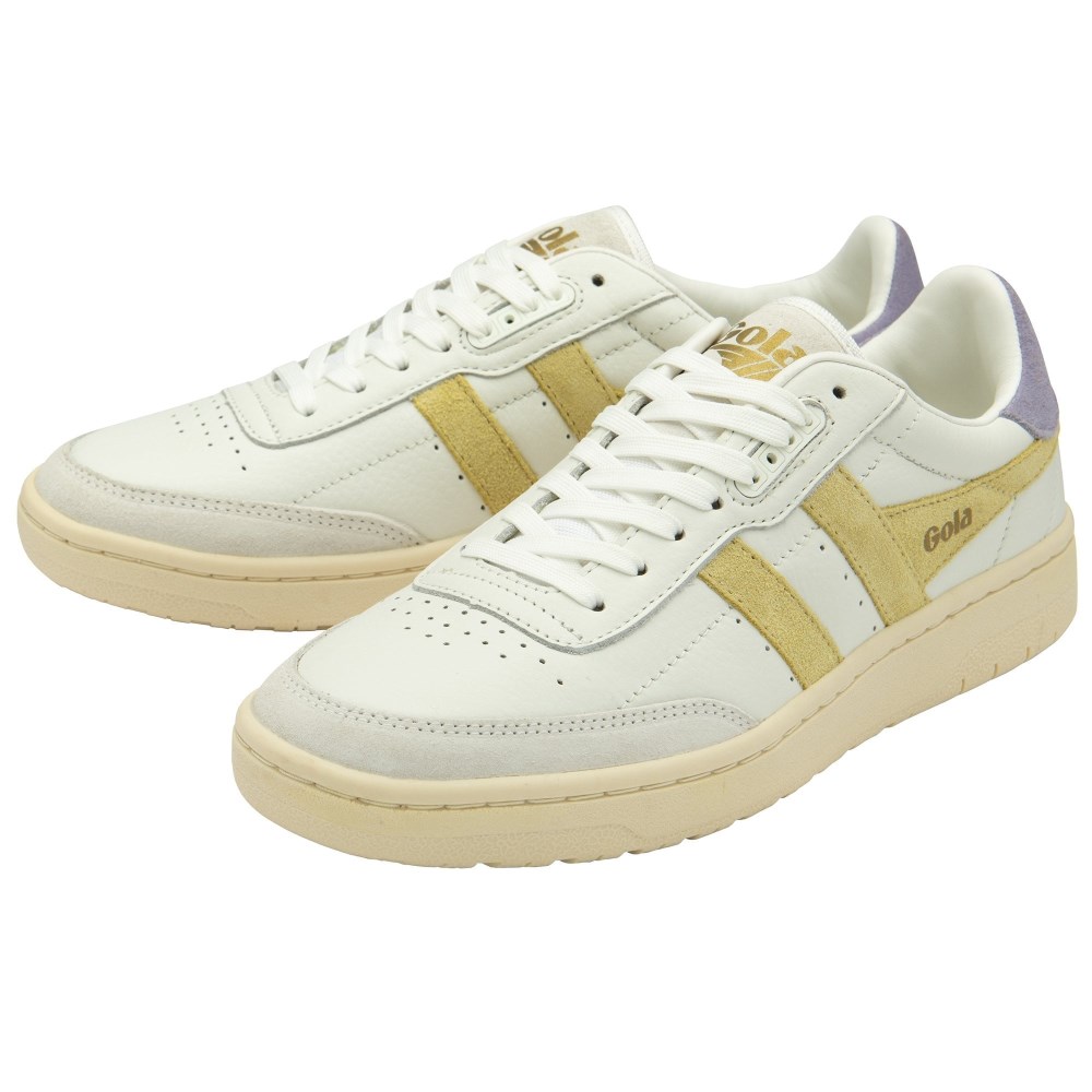 Gola Classics Women's Falcon Sneakers - White/Lemon/Lavender