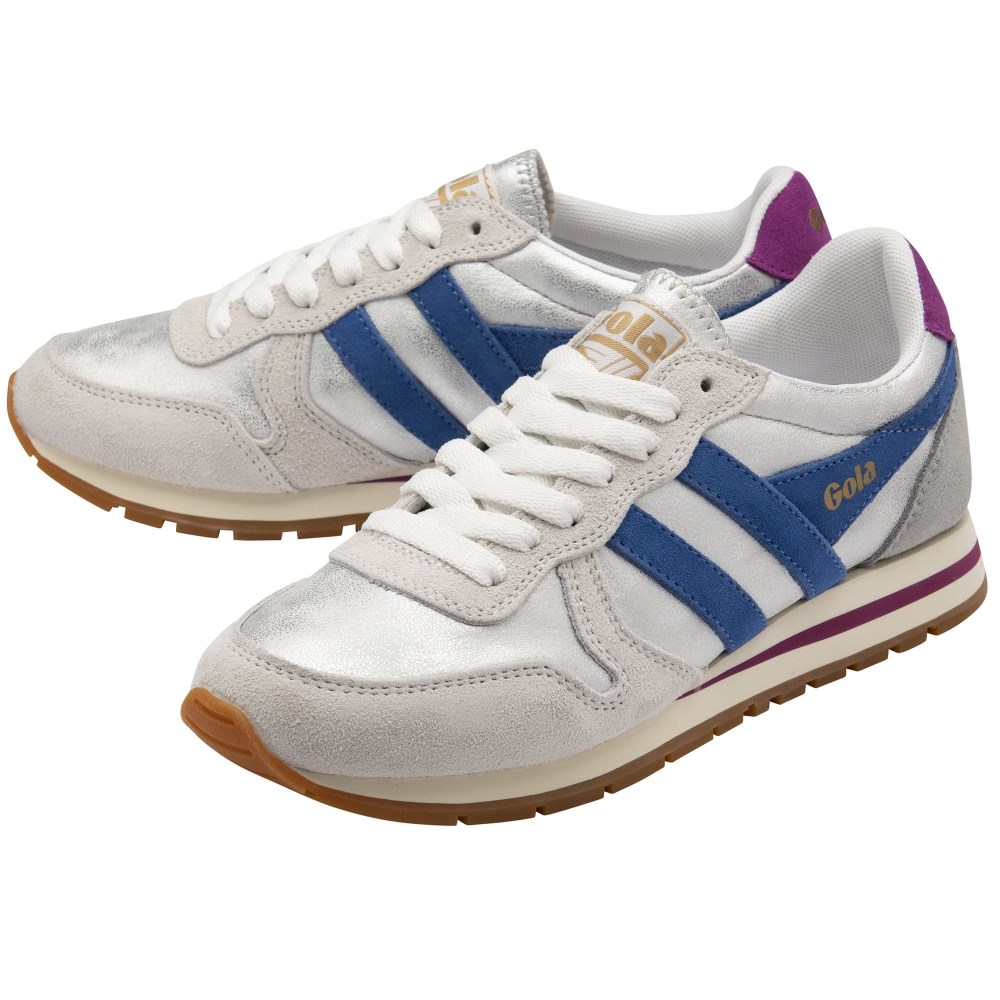 Gola Classics Women's Daytona Blaze Sneakers - White/Sapphire/Foxglove