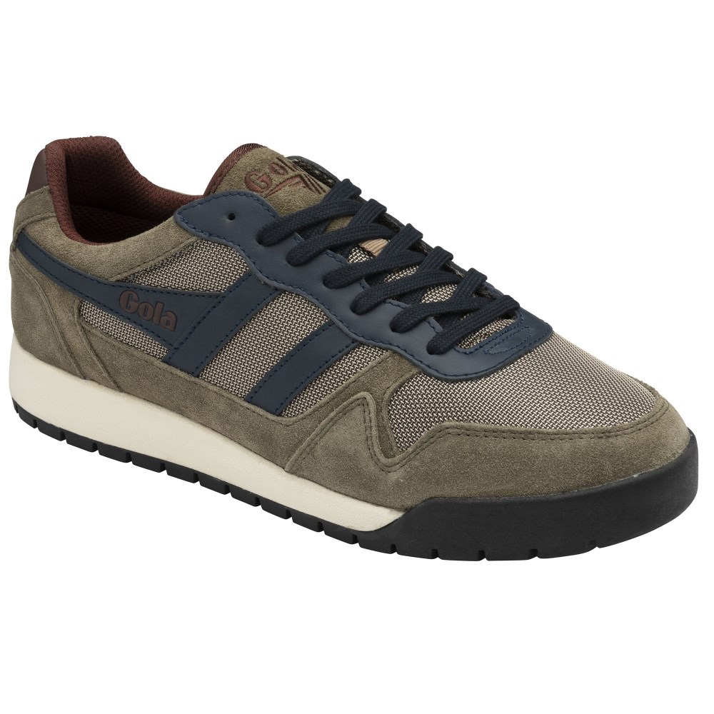 Gola Classics Men's Trek Low Sneakers - Khaki/Navy/Burgundy