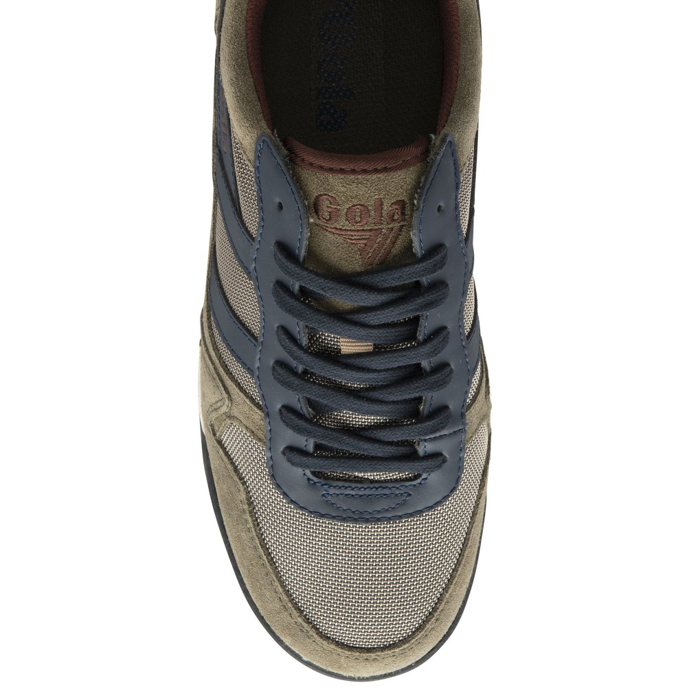 Gola Classics Men's Trek Low Sneakers - Khaki/Navy/Burgundy