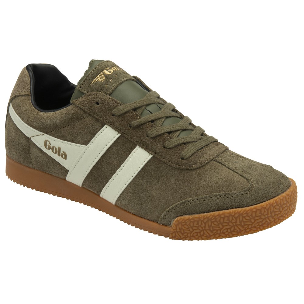 Gola Classics Men's Harrier Suede Sneakers - Khaki/Off White/Black