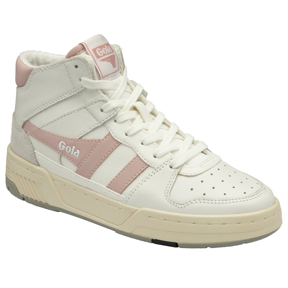 Gola Classics Women's Allcourt High Sneakers - White/Chalk Pink