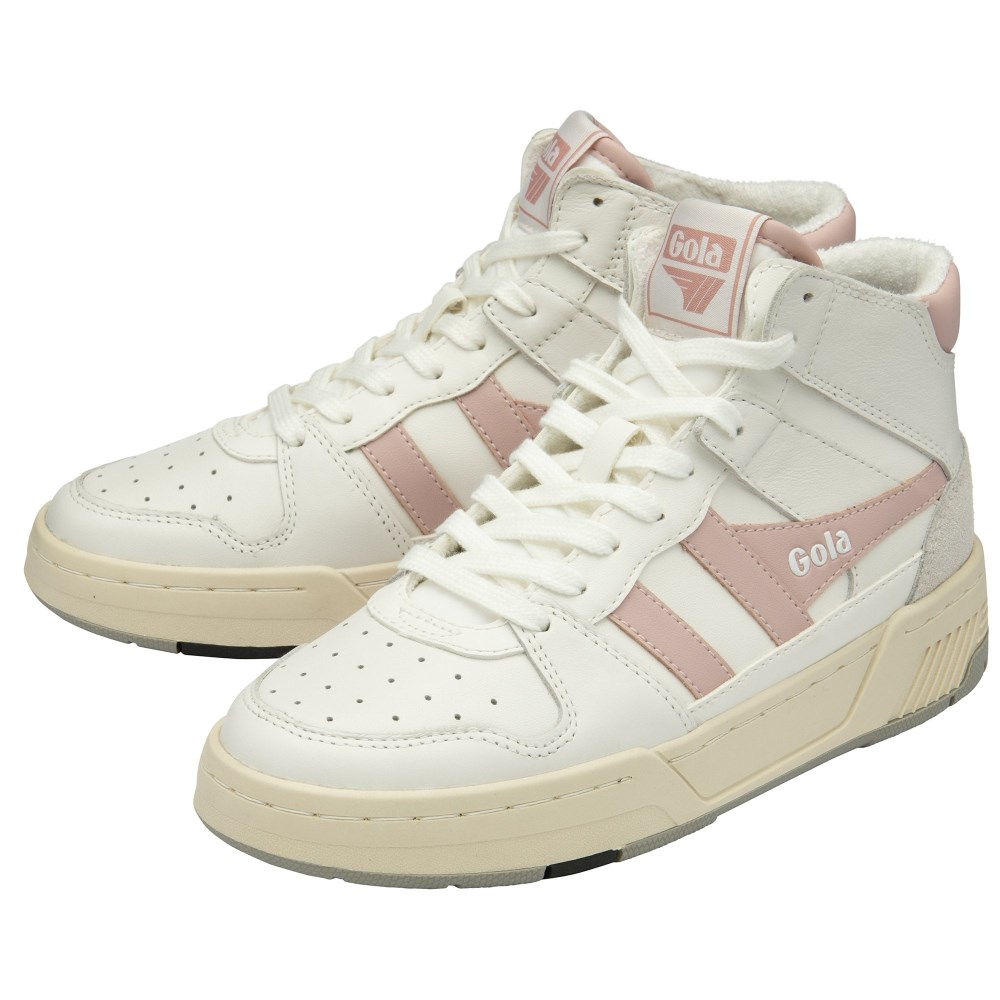 Gola Classics Women's Allcourt High Sneakers - White/Chalk Pink