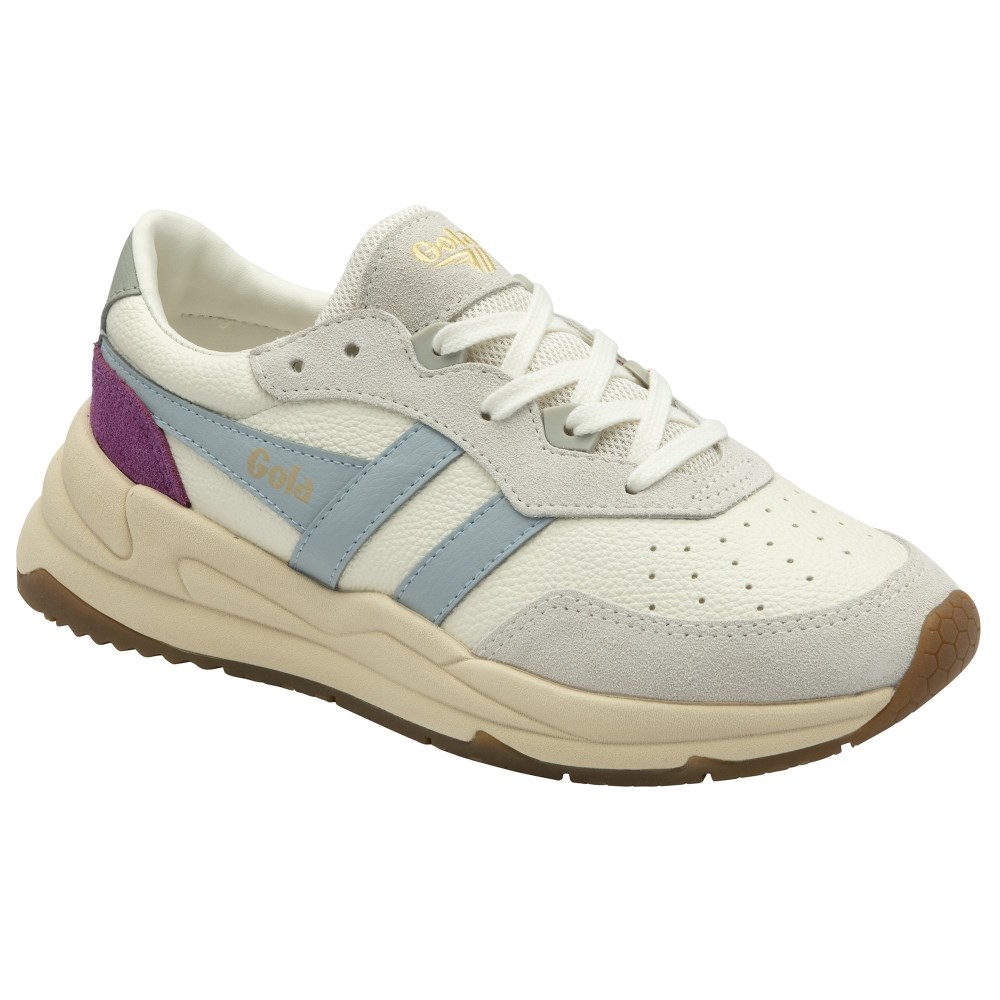 Gola Classics Women's Saturn Sneakers - Off White/Ice Blue/Foxglove