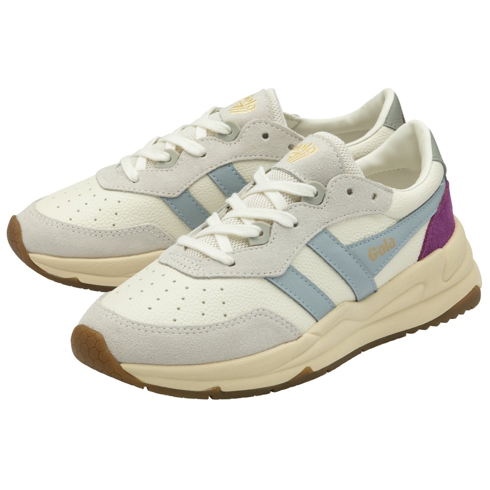 Gola Classics Women's Saturn Sneakers - Off White/Ice Blue/Foxglove