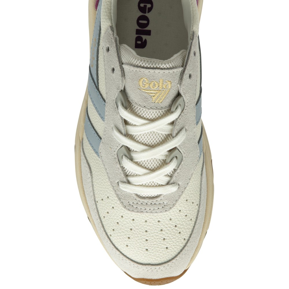 Gola Classics Women's Saturn Sneakers - Off White/Ice Blue/Foxglove