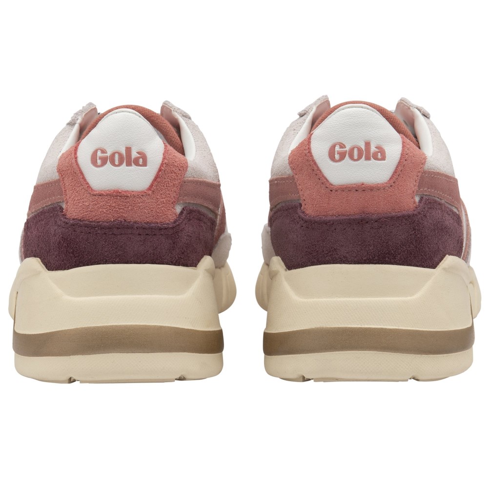 Gola Classics Women's Eclipse Pure Sneakers - White/Dusty Rose/Coral Pink